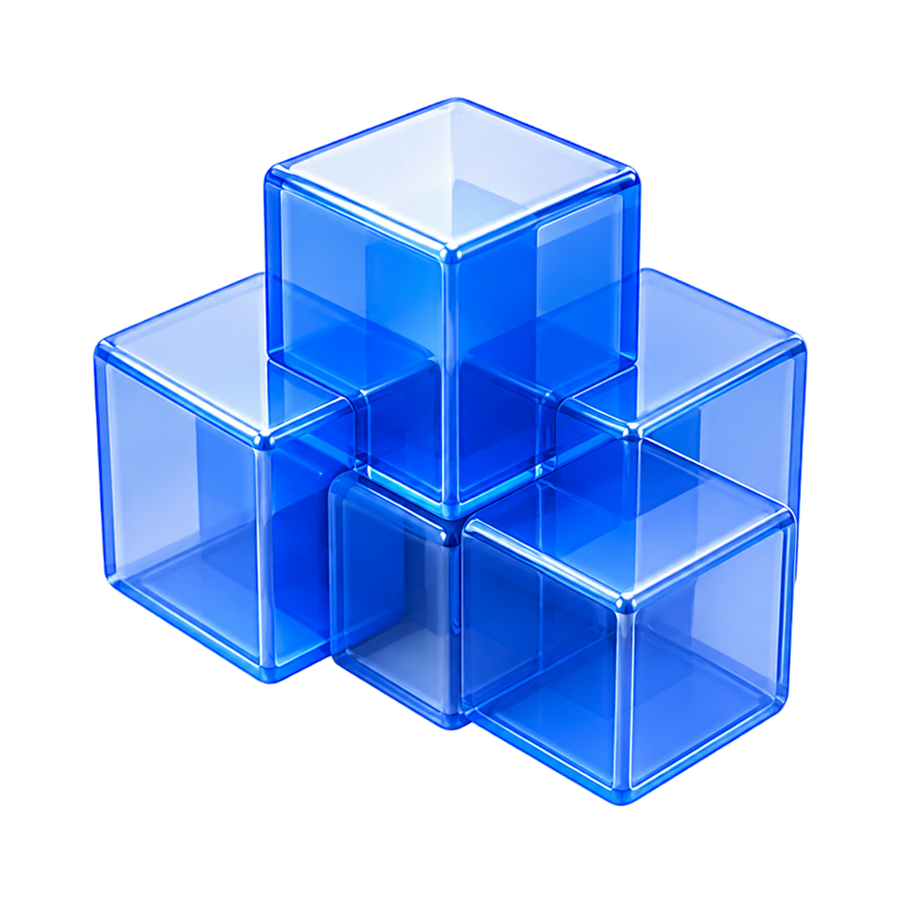 Assembled glass building blocks
