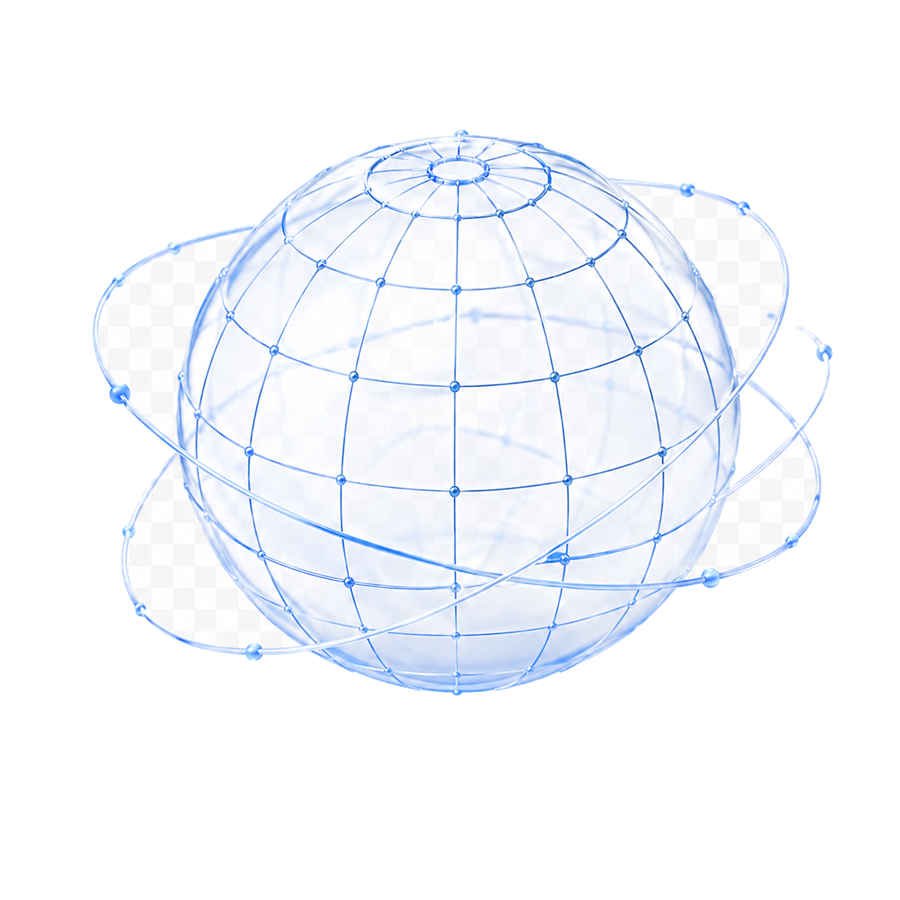 Connected global network globe