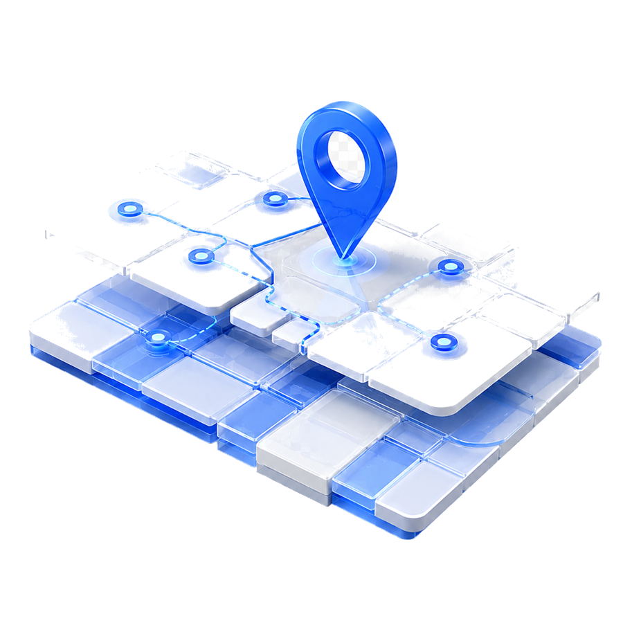 Roadmap with location pin